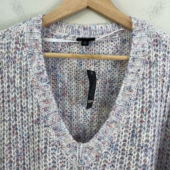 NEW Torrid Womens Plus 2X V Neck Pullover Sweater Multicolor Knit - Picture 14 of 15